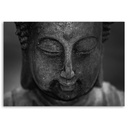 Cadre décoratif en mdf avec image de tête de bouddha pensant tons gris feeby-02