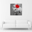 Cadre en mdf avec image imprimée sur toile coquelicot en fleur feeby-01