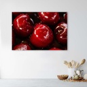 Cadre avec image de cerises dans l'eau imprimée sur toile classique avec une finition rouge feeby-01