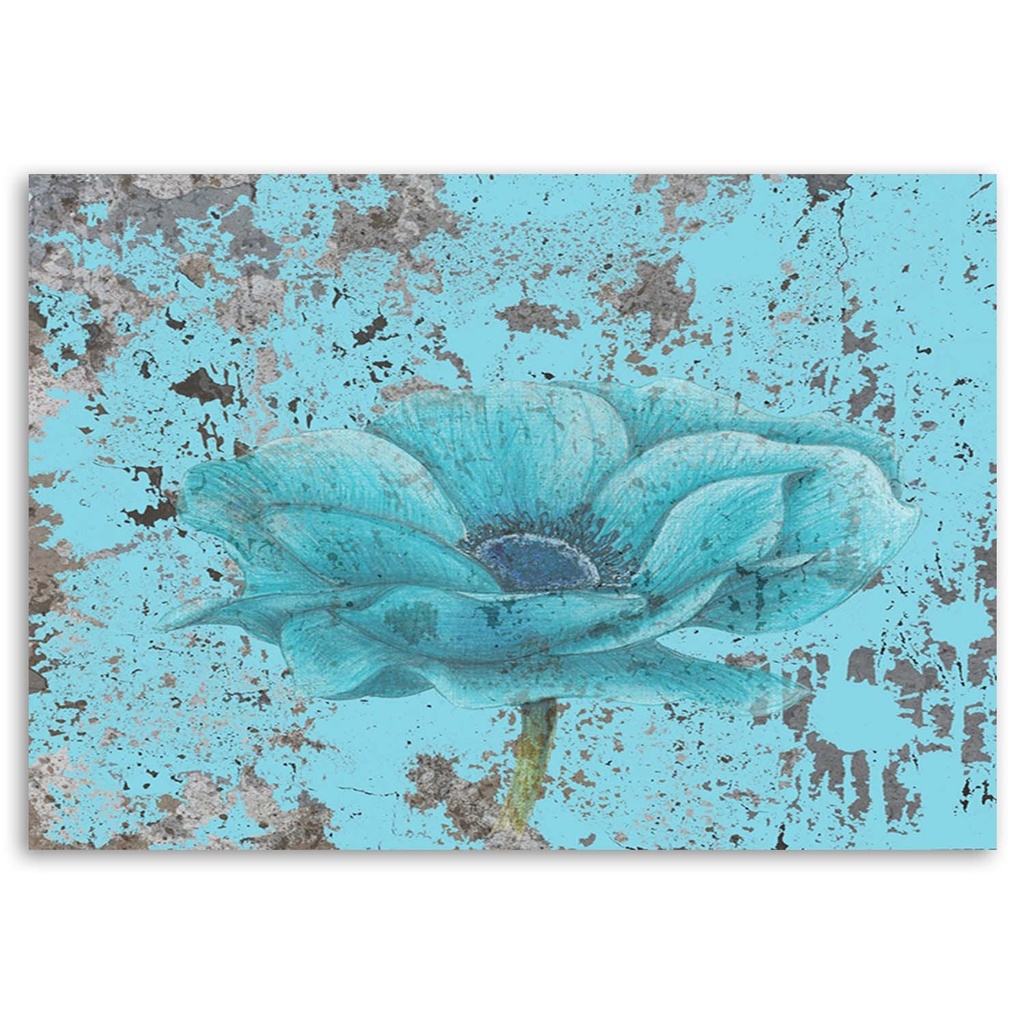 Cadre imprimé sur toile avec image de fleur rétro fabriqué en mdf et toile feeby-02