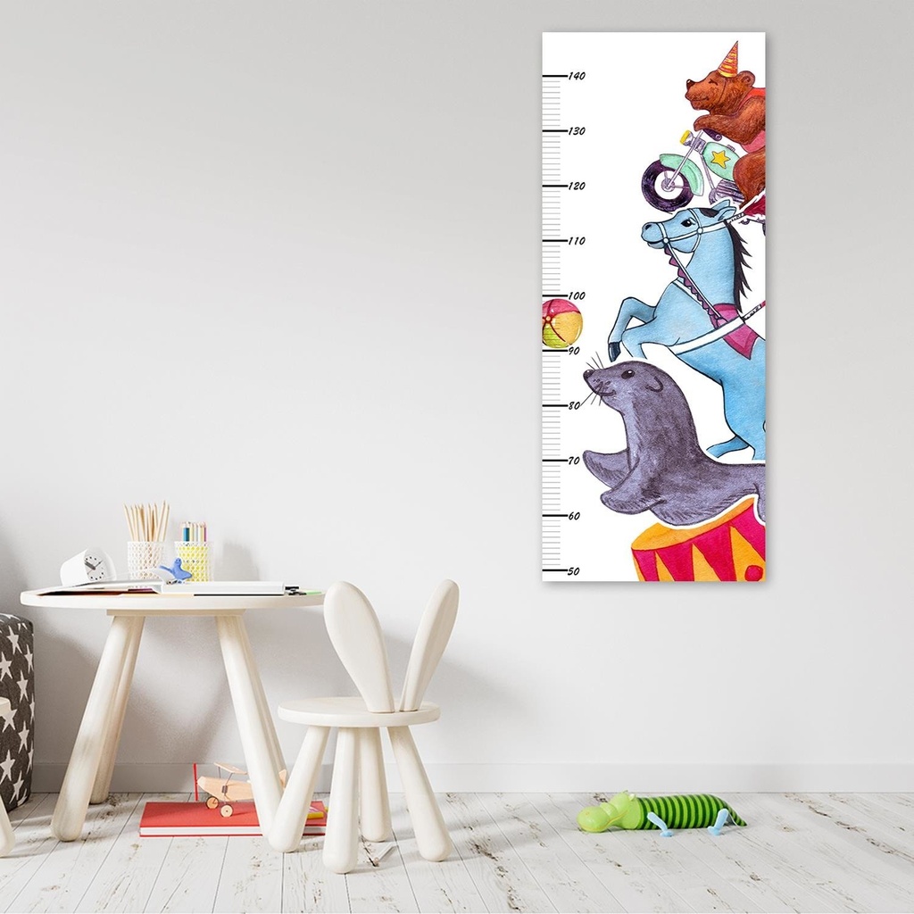 Cadre avec mètre pour mesurer la hauteur des enfants de 40 cm en mdf avec dessin d'animaux feeby-01