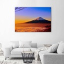 Cadre décoratif en hdf avec image du mont fuji imprimée sur papier satiné bleu feeby-01