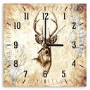 Horloge murale décorative en panneau de fibres de bois classique avec une finition de couleur beige feeby-02