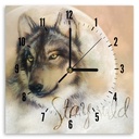 Horloge murale décor animal en panneau de fibres de bois classique avec une finition de couleur beige feeby-02