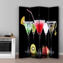 Paravent avec image de cocktails et de fruits fabriqué en mdf et toile feeby-01