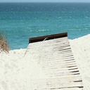 Paravent avec image de chemin à la plage fabriqué en mdf et toile feeby-02