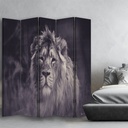 Paravent séparateur d'espaces impression sur toile avec cadre en mdf lion fier feeby-01