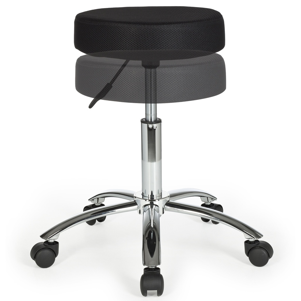 Tabouret Leon Design Tabouret de Travail Housse en Tissu Noir, XL_01