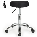 Tabouret Leon Design Tabouret de Travail Housse en Tissu Noir, XL_03