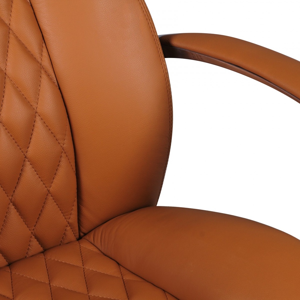 Chaise de Bureau Austin Cuir Véritable Caramel_05