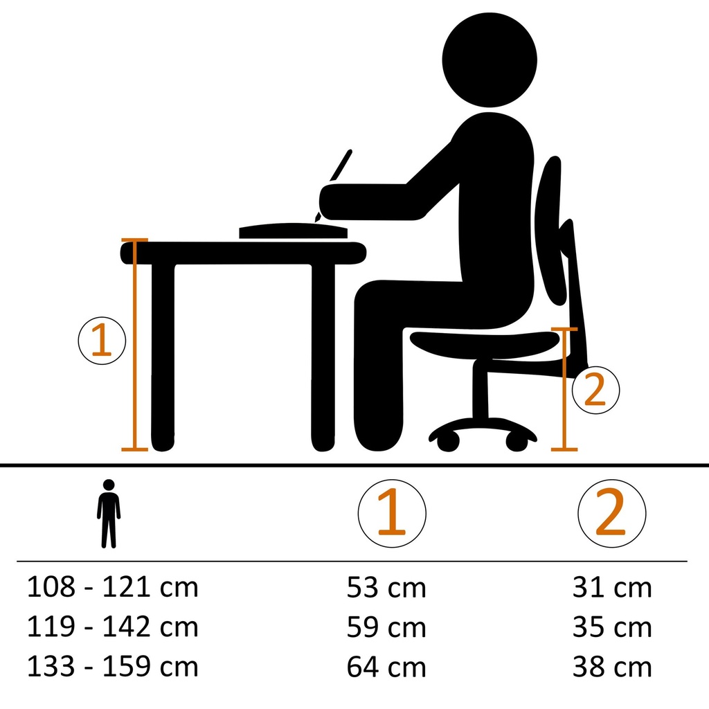 Chaise de bureau pour enfants ANNA pour enfants à partir de 6 ans avec dossier et roulettes souples, noir_08