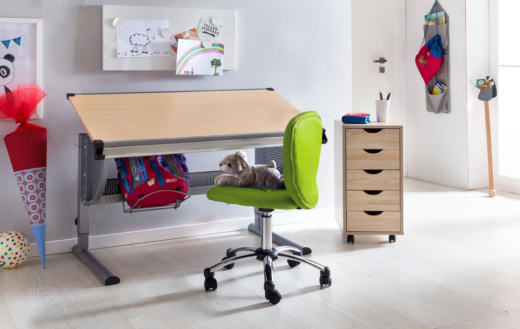 Chaise de bureau pour enfant ANNA pour enfants à partir de 6 ans avec dossier, vert_02