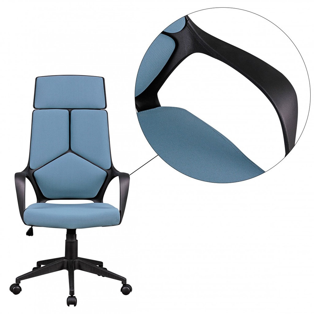 Chaise de bureau Techline revêtement en tissu bleu_06