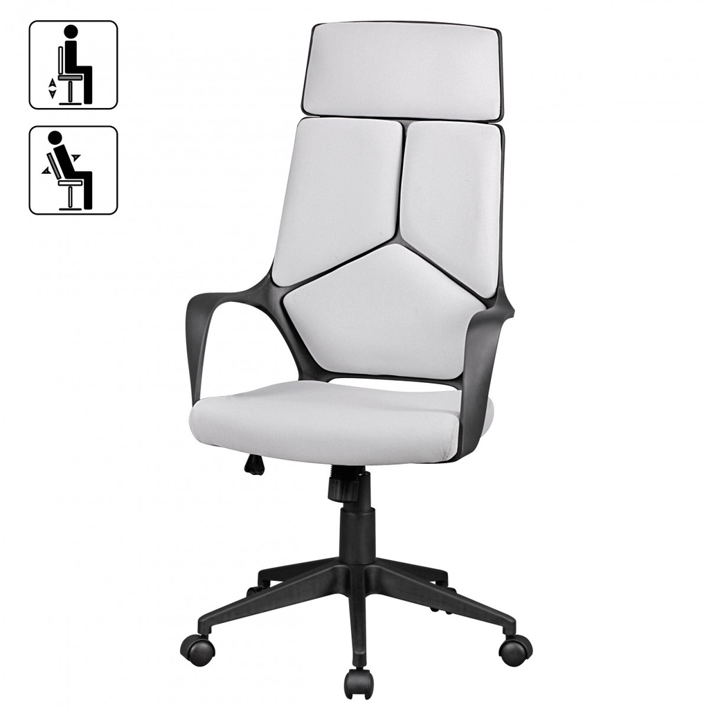 Chaise de bureau Techline revêtement en tissu gris clair_02