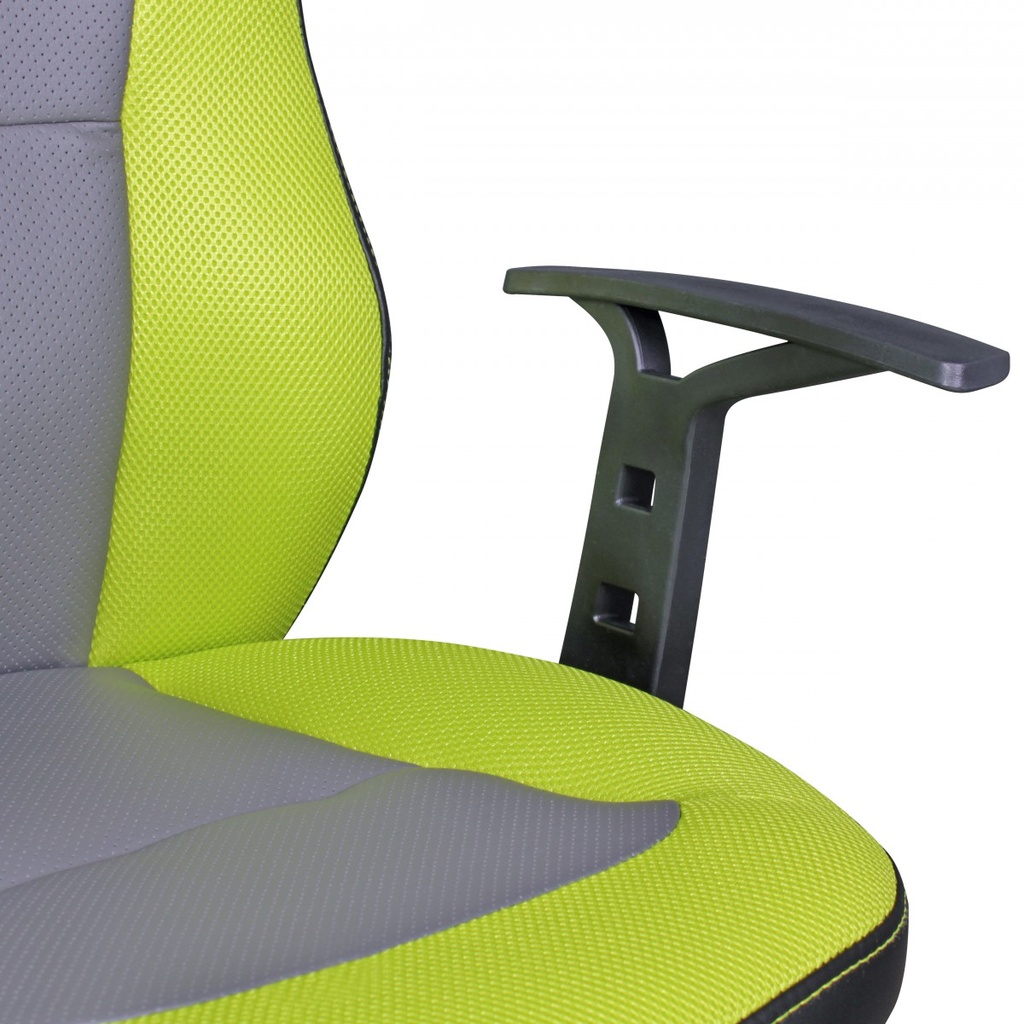 Chaise de bureau enfant SPEEDY vert/gris pour enfants à partir de 8 ans avec dossier et roulettes pour sols durs_07