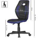 Chaise de bureau pour enfant LUAN noir/bleu pour enfants à partir de 6 ans avec dossier_02