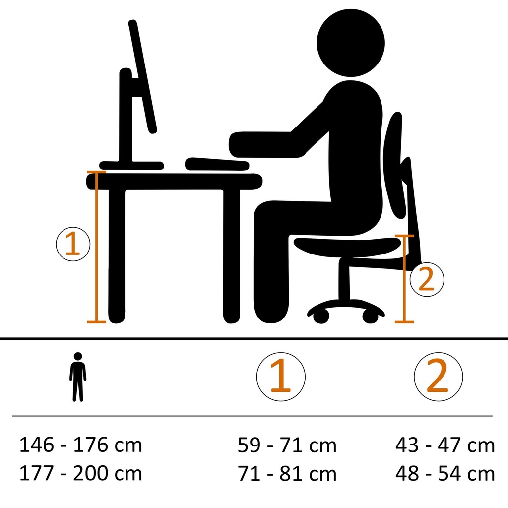 Chaise de bureau tissu noir_08