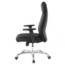 Chaise de bureau Porto en cuir véritable noir ergonomique avec appui-tête_03