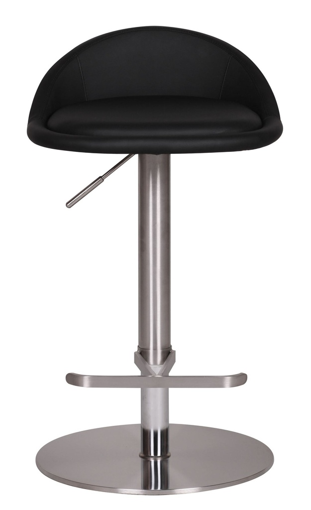 Tabouret de bar en acier inoxydable noir, hauteur d'assise réglable 54 - 79 cm_01