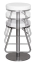 Tabouret de bar blanc en acier inoxydable, assise réglable en hauteur 54 - 79 cm_05