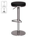 Tabouret de bar en acier inoxydable noir, hauteur d'assise réglable 57 - 82 cm_02