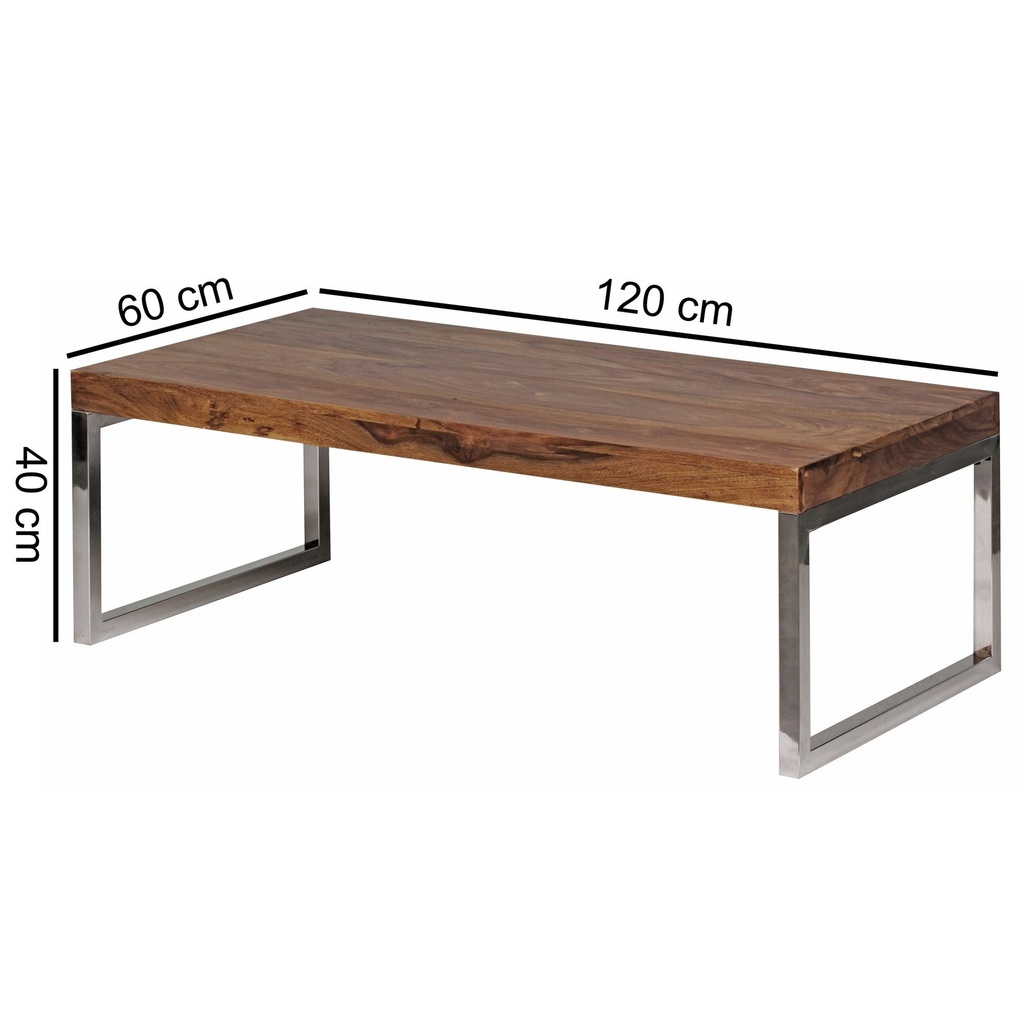 Table basse GUNA en bois massif Sheesham 120 cm de large design marron foncé style maison de campagne_03