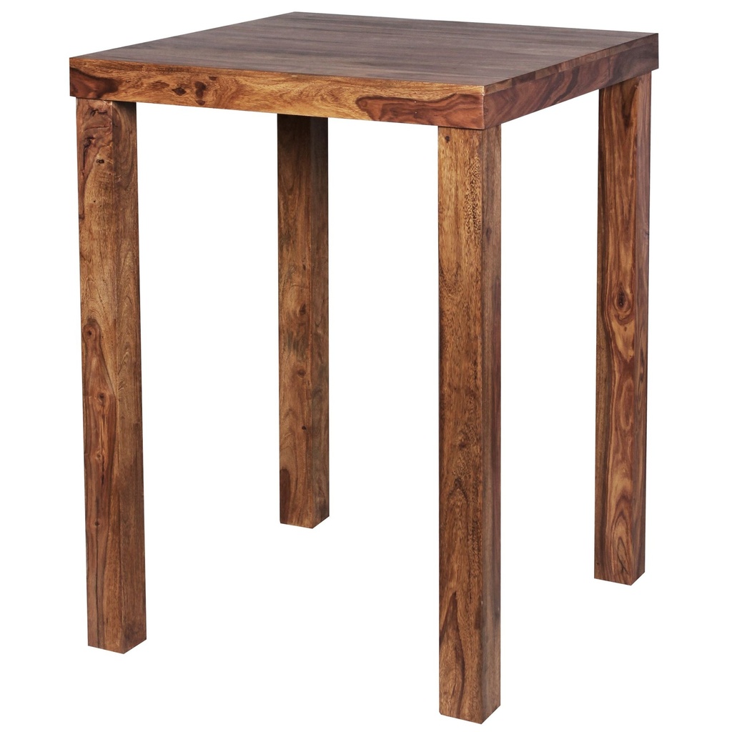 Table de bar MUMBAI en bois de Sesham massif 80 x 80 x 110 cm, carrée marron foncé_06