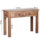 Table console MUMBAI console en bois d'acacia massif avec 2 tiroirs 110 x 40 cm style maison de campagne_03