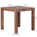 Table à manger MUMBAI en bois d'acacia massif 80 cm design, style maison de campagne marron foncé_03