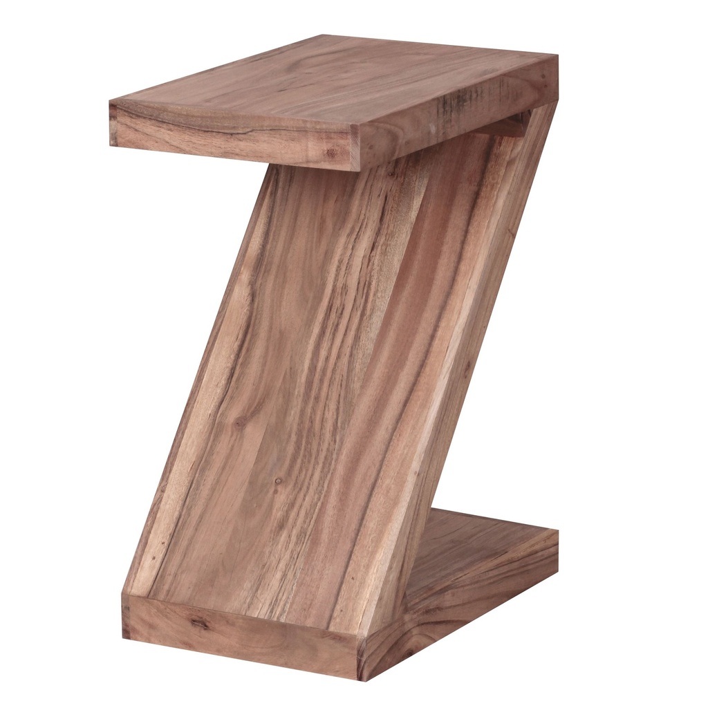 Table d'appoint MUMBAI bois massif d'acacia Z Cube 60cm de haut design marron style maison de campagne_07