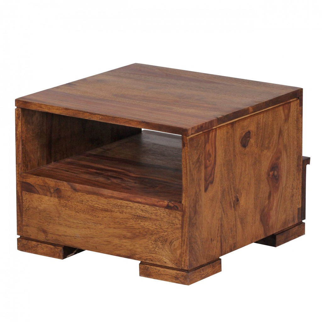 Table de chevet MUMBAI bois de Sesham massif 30 cm 1 tiroir étagère style maison de campagne bois véritable_07