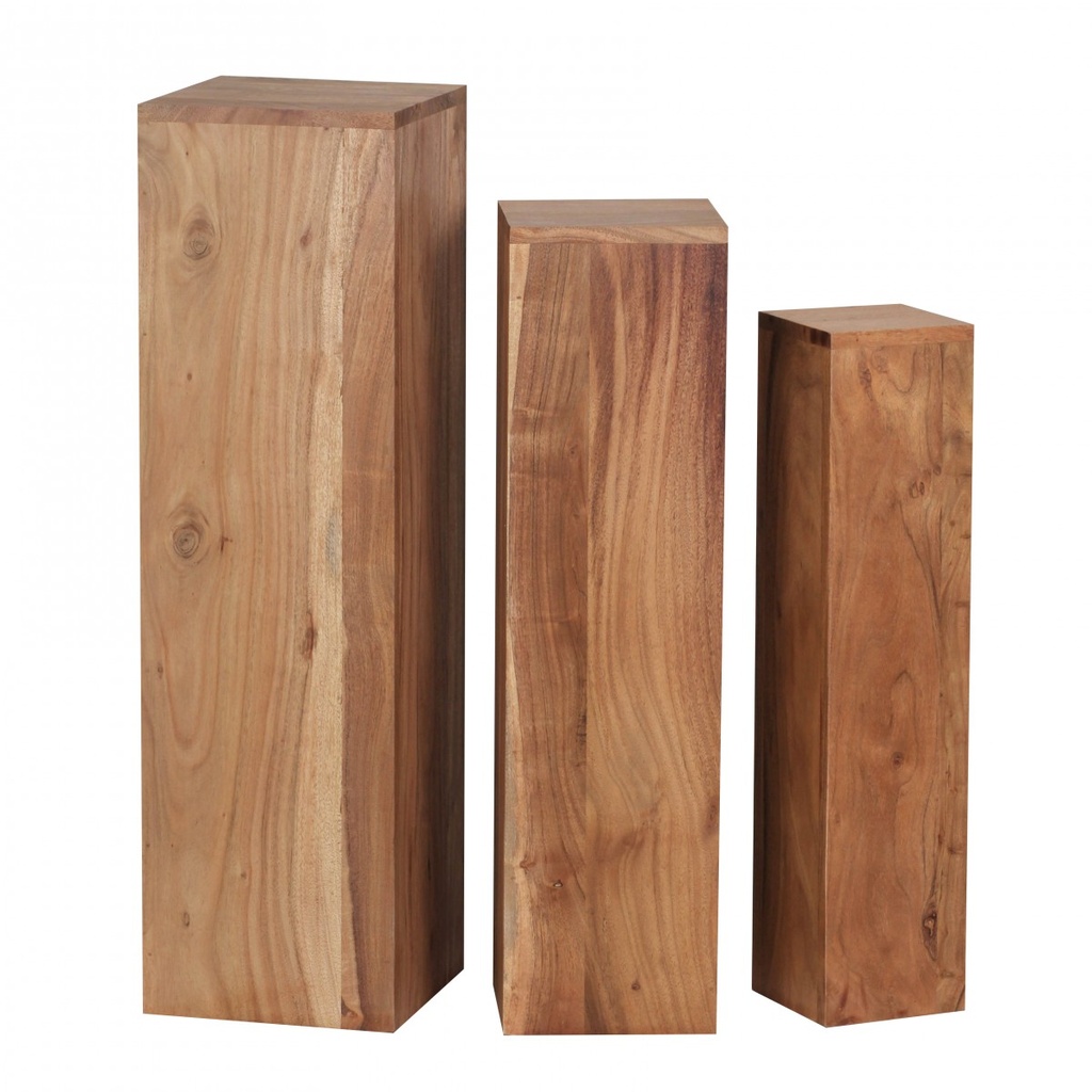 Table d'appoint lot de 3 tables en bois massif 24,5x85x24,5 cm en acacia_04