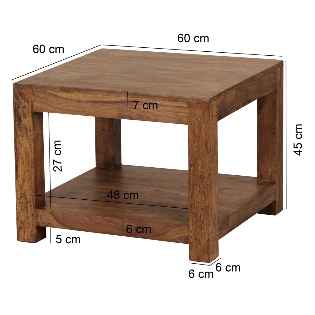 Table basse MUMBAI en bois de Sesham massif 60 x 60 cm, design marron foncé, style maison de campagne_03