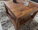 Table basse MUMBAI en bois de Sesham massif 60 x 60 cm, design marron foncé, style maison de campagne_05