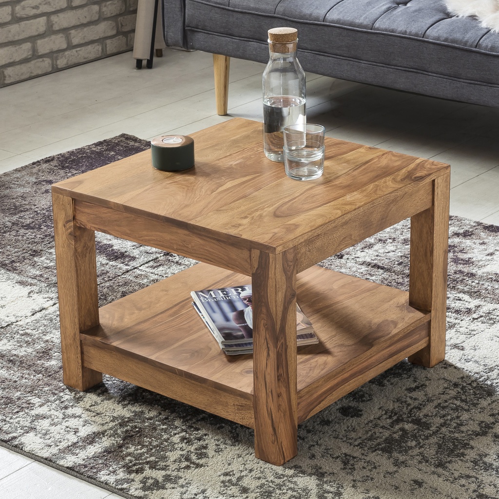 Table basse MUMBAI bois d'acacia massif 60 x 60 cm, design marron foncé, style maison de campagne_01