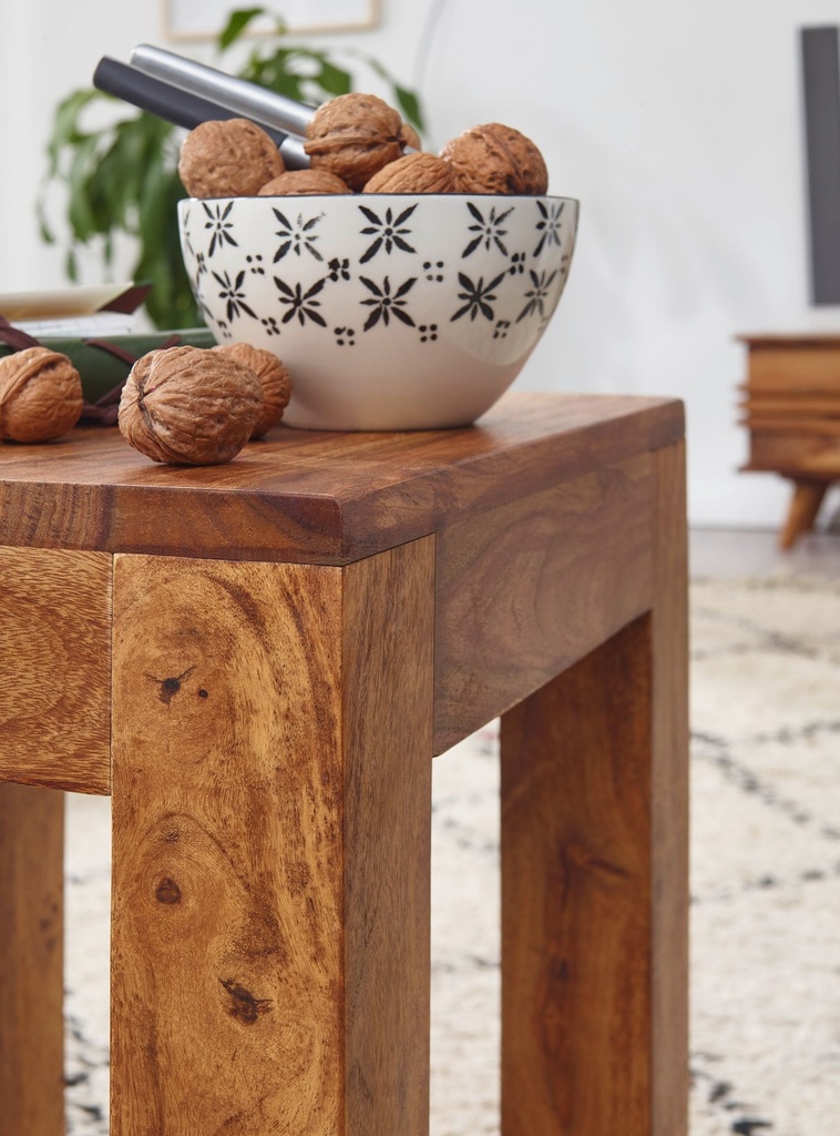 Table d'appoint MUMBAI en bois de Sesham massif 35 x 35 cm, design style maison de campagne marron foncé_05