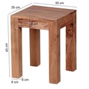 Table d'appoint MUMBAI en bois d'acacia massif 35 x 35 cm, design style maison de campagne marron foncé_03