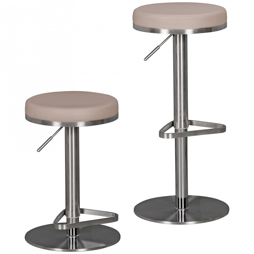 Tabouret de bar Taube en acier inoxydable, hauteur d'assise réglable 57 - 82 cm_05