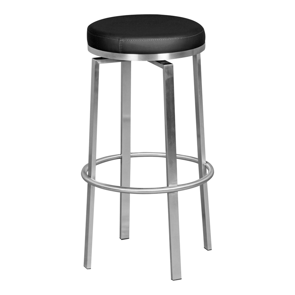 Tabouret de bar noir 42 x 76 x 42 cm chaise de bar en acier inoxydable rotatif à 360°_01