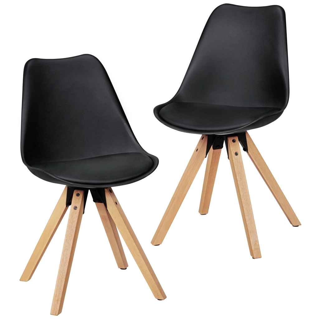 Lot de 2 chaises de salle à manger rétro Lima Noir_01