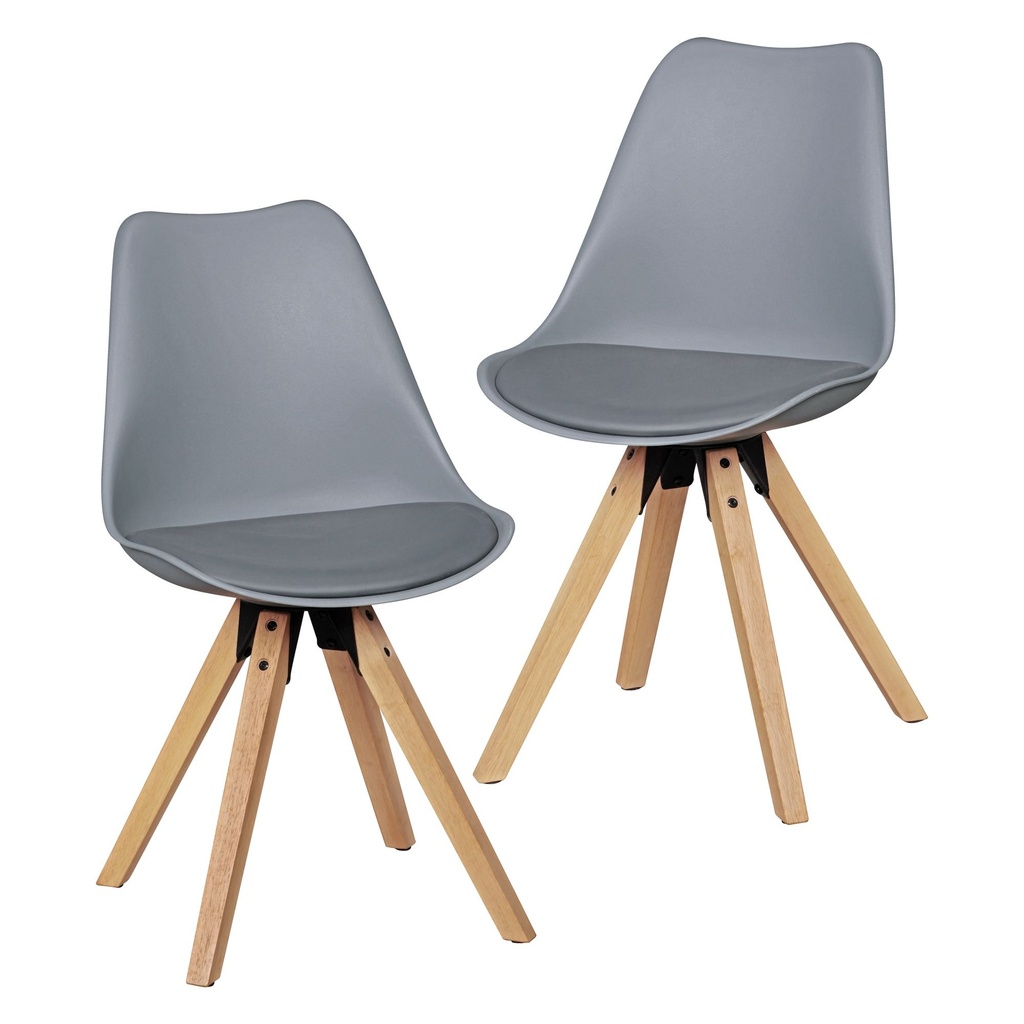 Wohnling, lot de 2 chaises de salle à manger rétro Lima gris_01