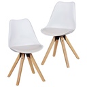 Lot de 2 chaises de salle à manger rétro Lima Blanc_01