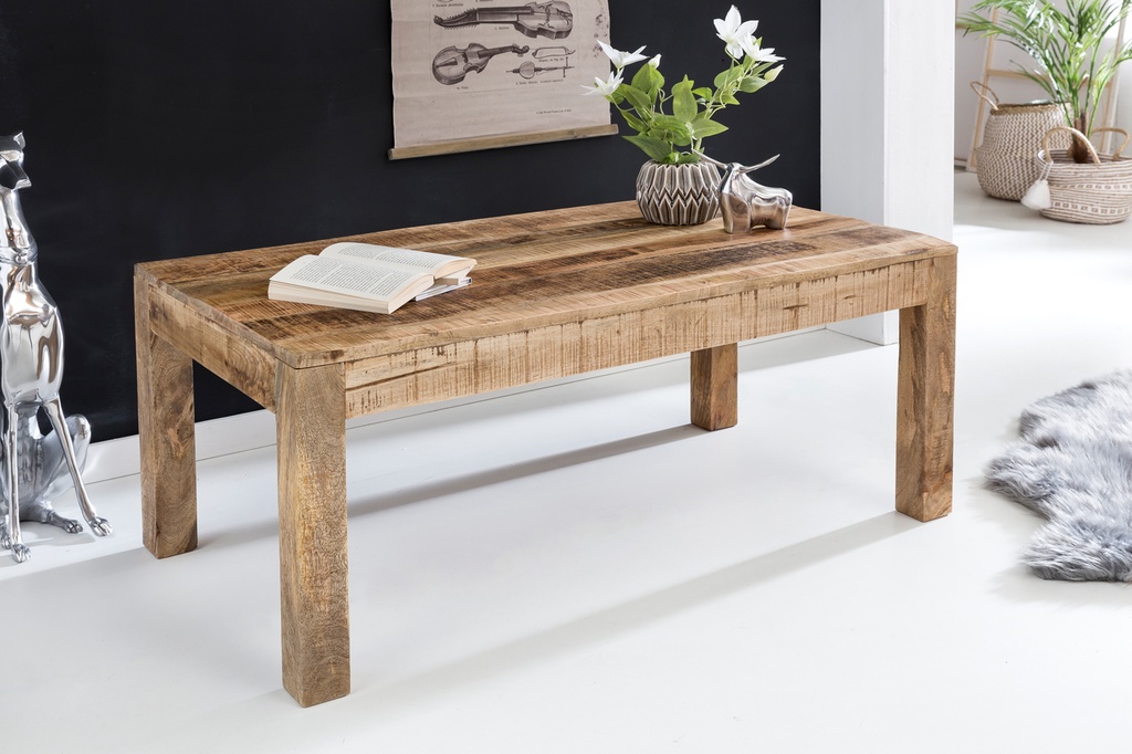 Table basse RUSTICA 110 x 60 x 47 cm bois de manguier naturel massif_02