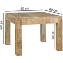 Table basse RUSTICA 60 x 60 x 47 cm bois de manguier naturel massif_03