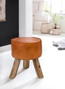 Design Tabouret Bois 37x45x37 cm Repose-pieds Moderne Rond_02