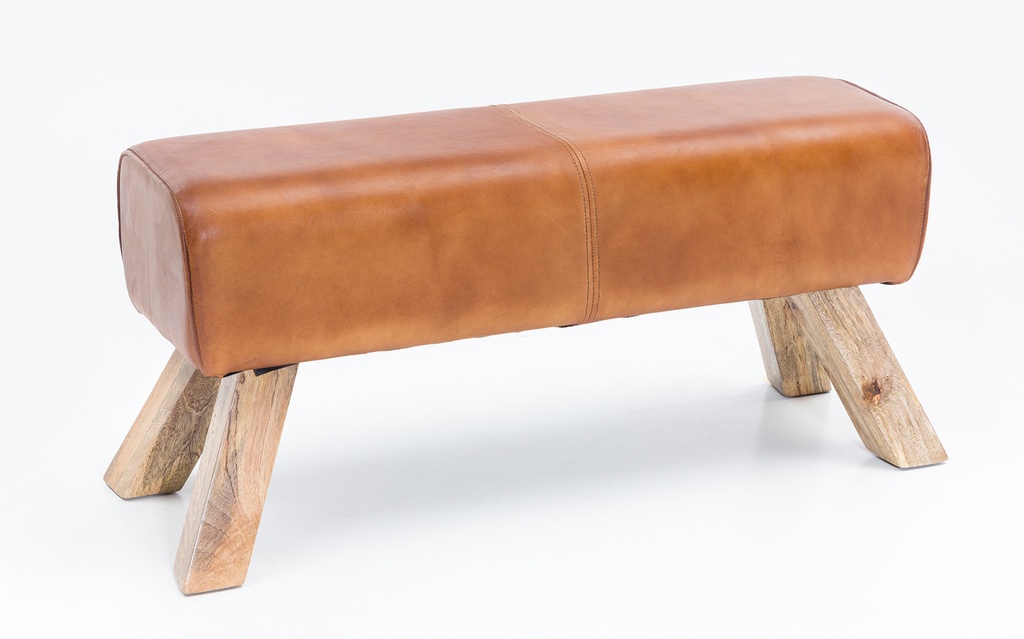 Tabouret Design Bois 90x30x43 cm Cuir Moderne Springbok_06