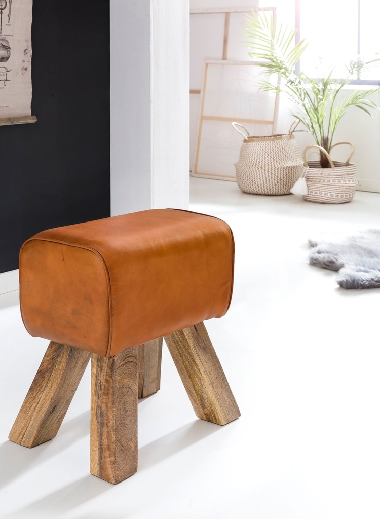 Design Tabouret Turnbock marron 40 x 30 x 47 cm_02