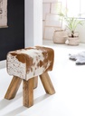 Design Tabouret Turnbock peau de chèvre marron / blanc 40 x 30 x 47 cm_02