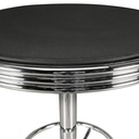 American Diner table de bar Elvis ronde Ø 60 cm en aluminium revêtement en simili cuir noir/argent_03