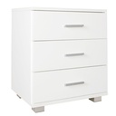 Console de nuit NINA moderne en bois avec 3 tiroirs blanc, 45 x 54 x 34 cm_07